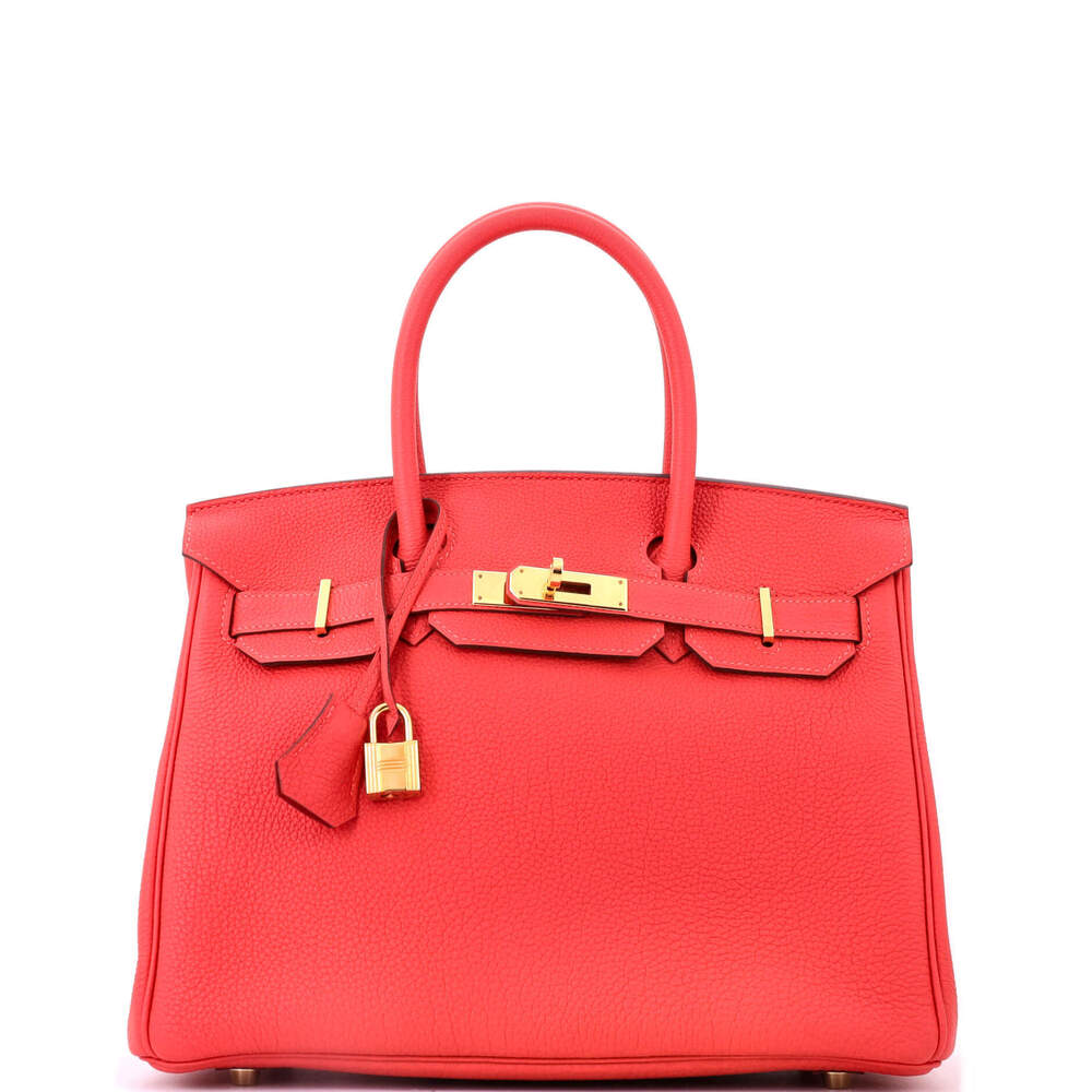 Hermes Birkin 30 Red Togo with Gold Hardware